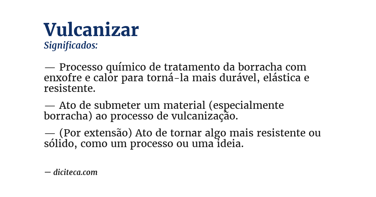 Significado de vulcanizar