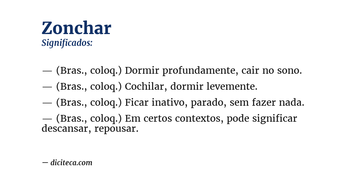 Significado de zonchar