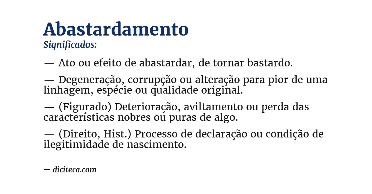 Significado de abastardamento
