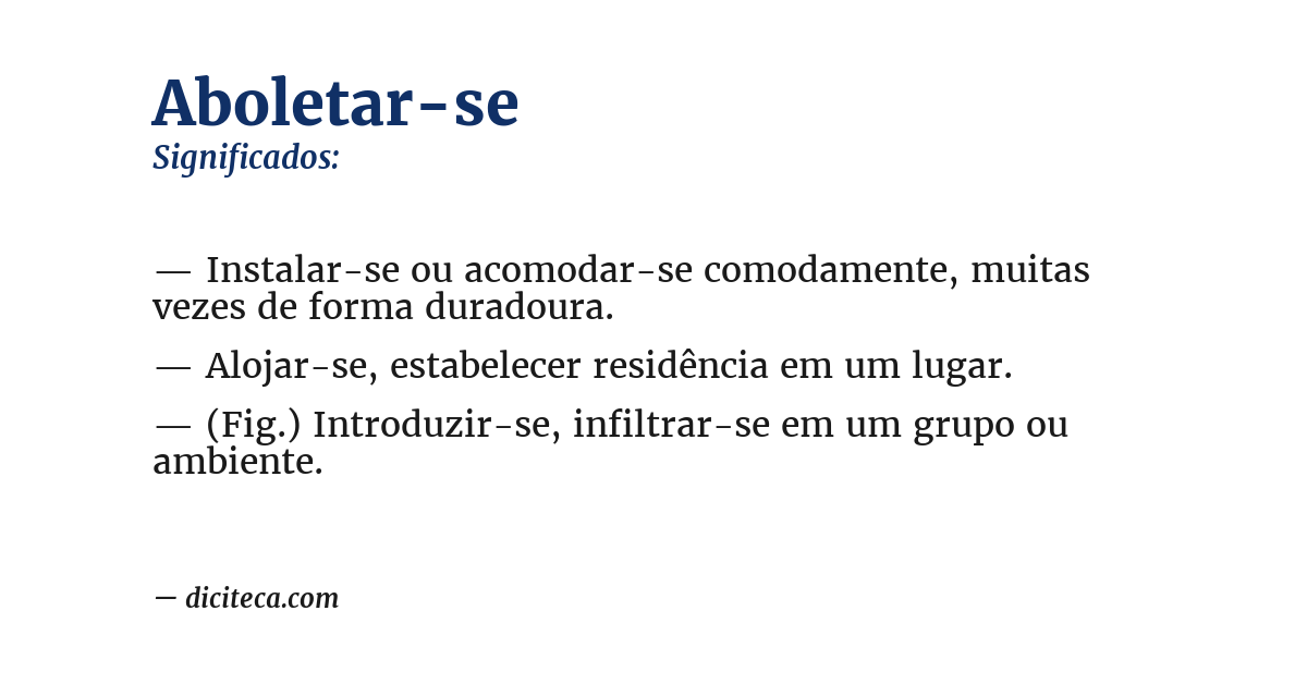 Significado de aboletar-se