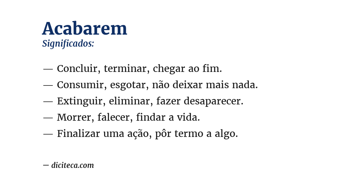 Significado de acabarem