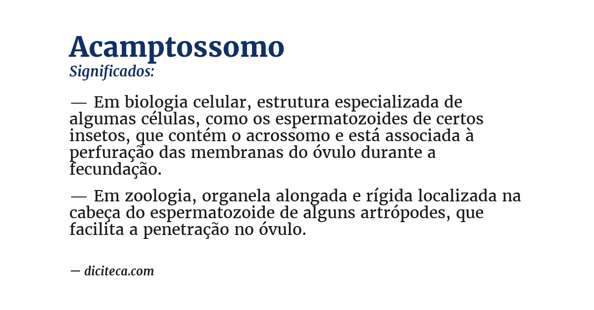 Significado de acamptossomo