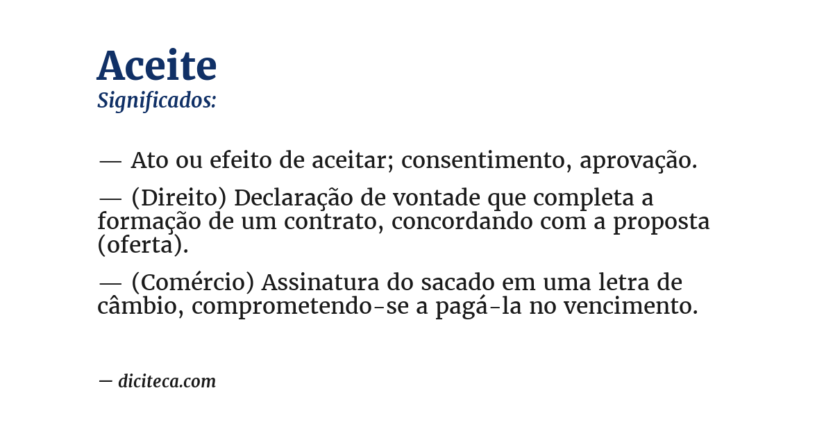 Significado de aceite