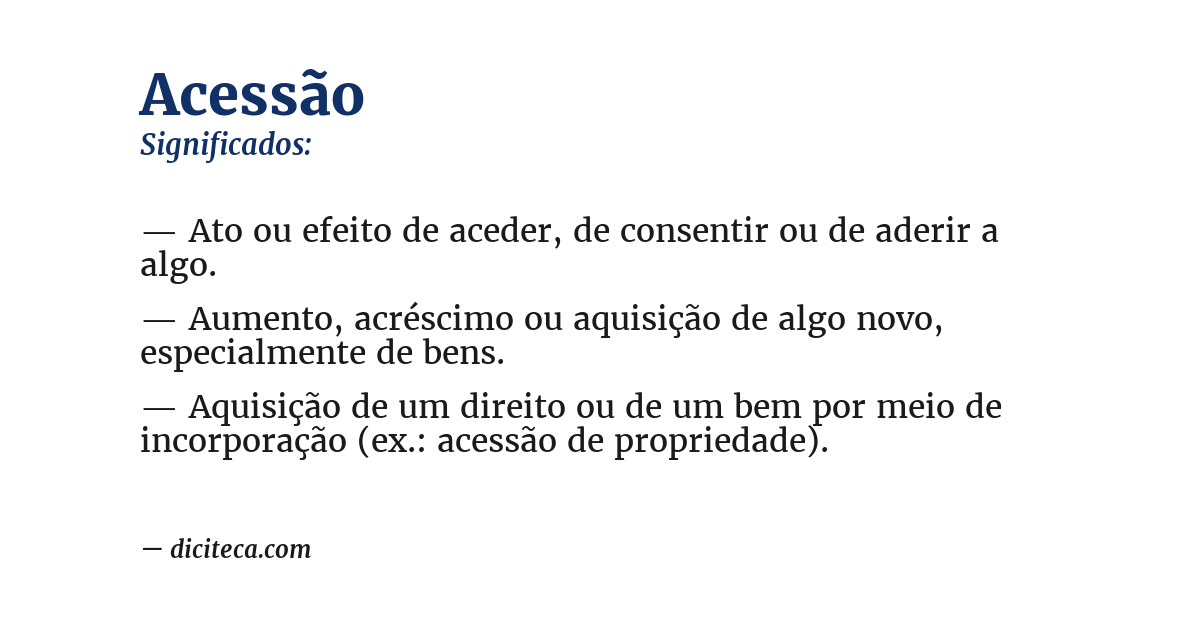 Significado de acessão