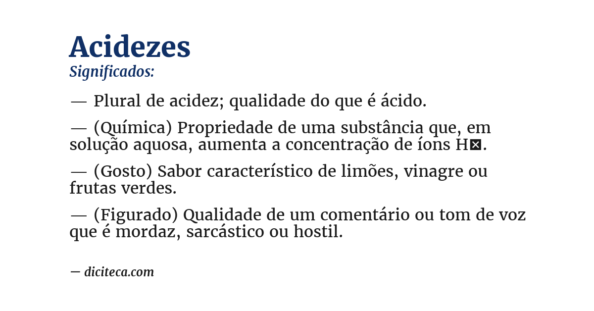 Significado de acidezes