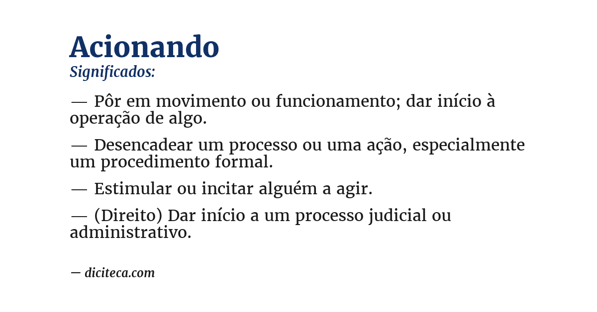 Significado de acionando