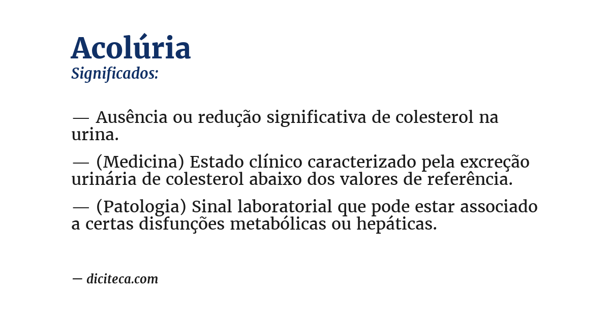 Significado de acolúria