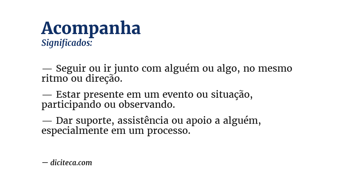 Significado de acompanha