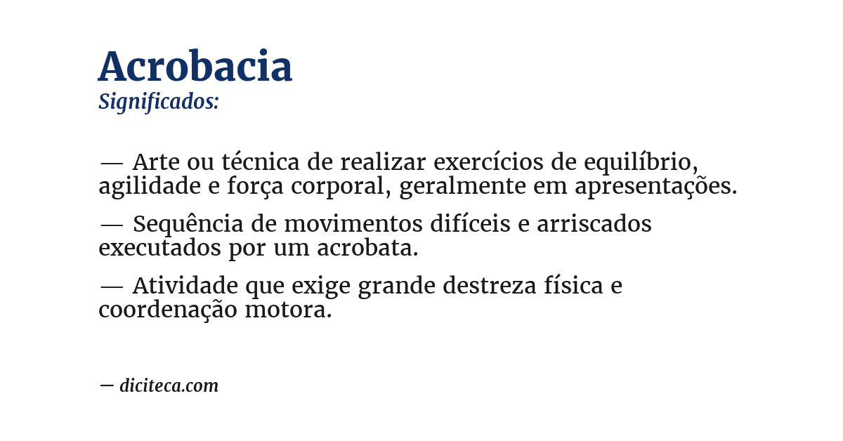 Significado de acrobacia