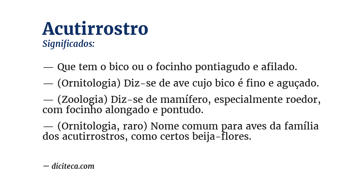 Significado de acutirrostro