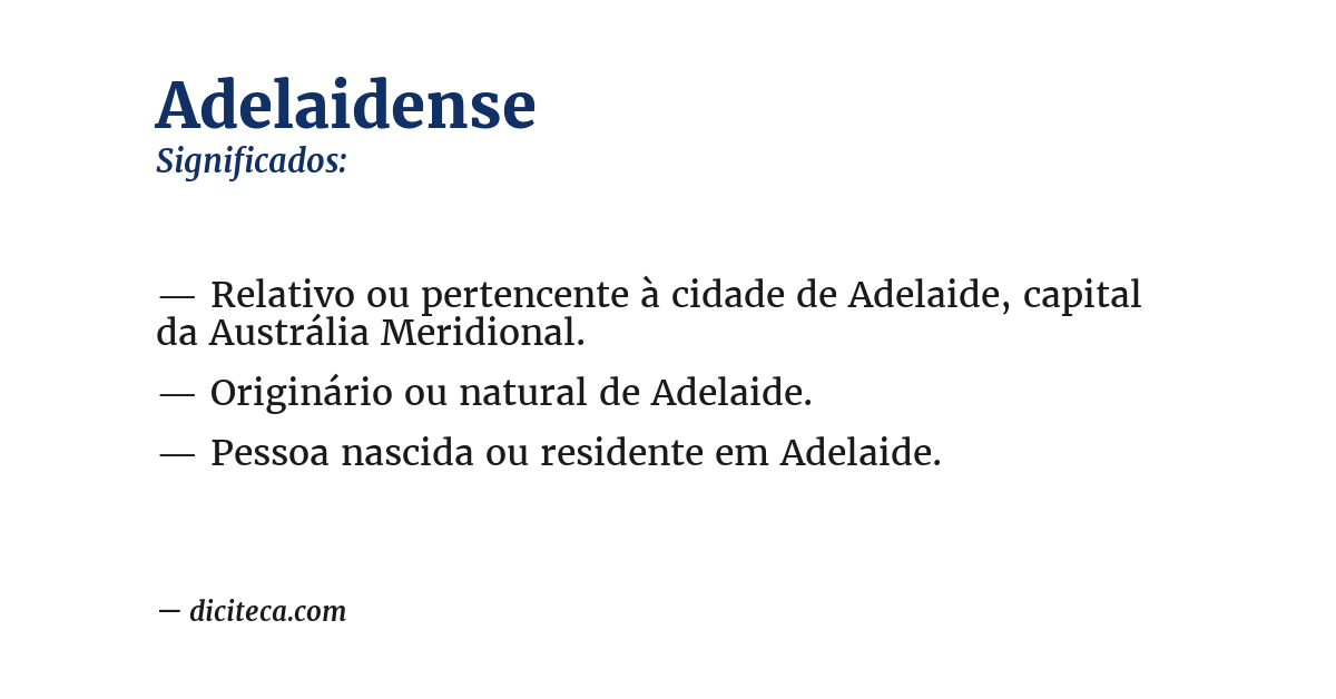 Significado de adelaidense