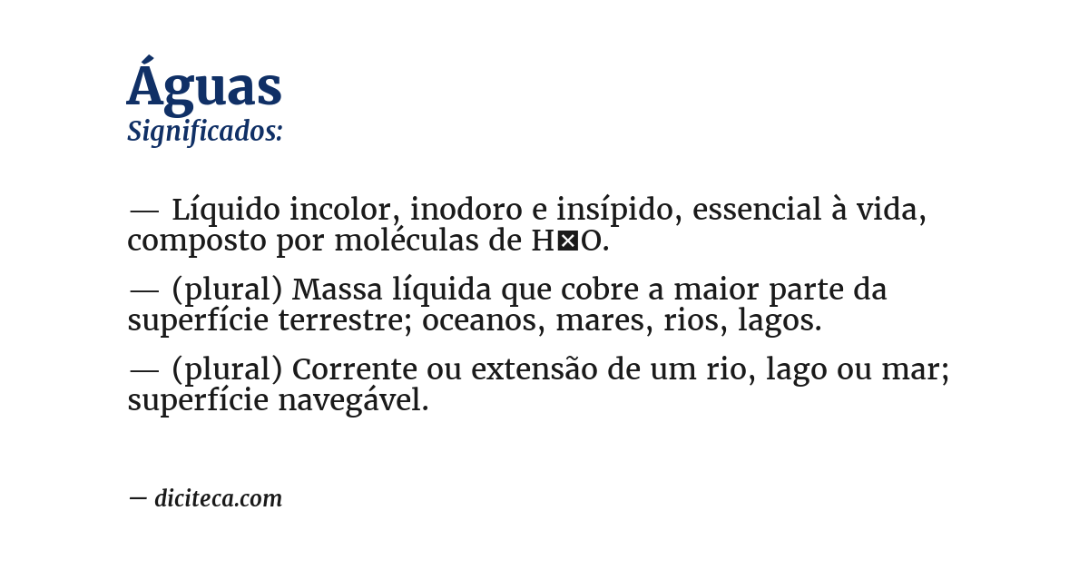 Significado de águas