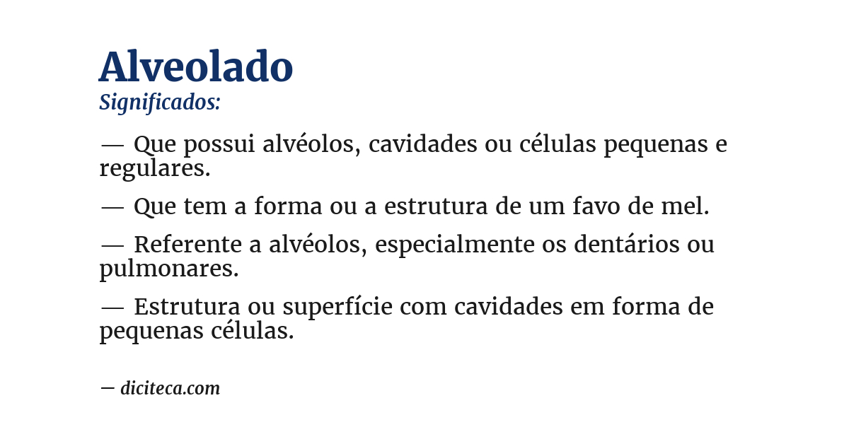 Significado de alveolado