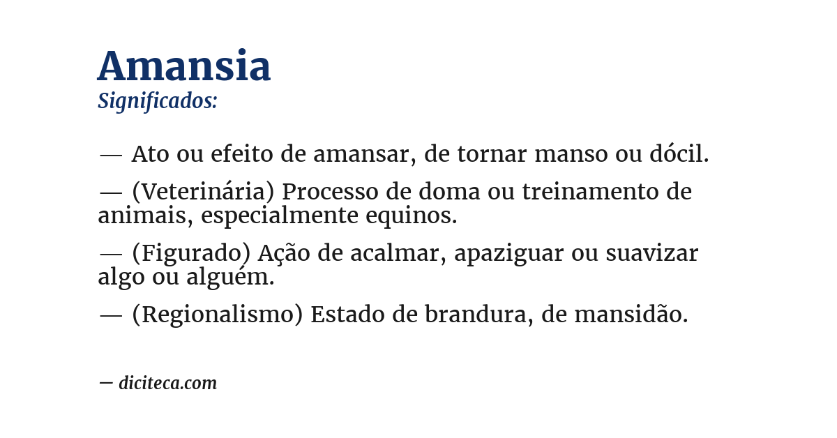 Significado de amansia