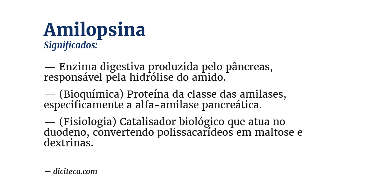 Significado de amilopsina