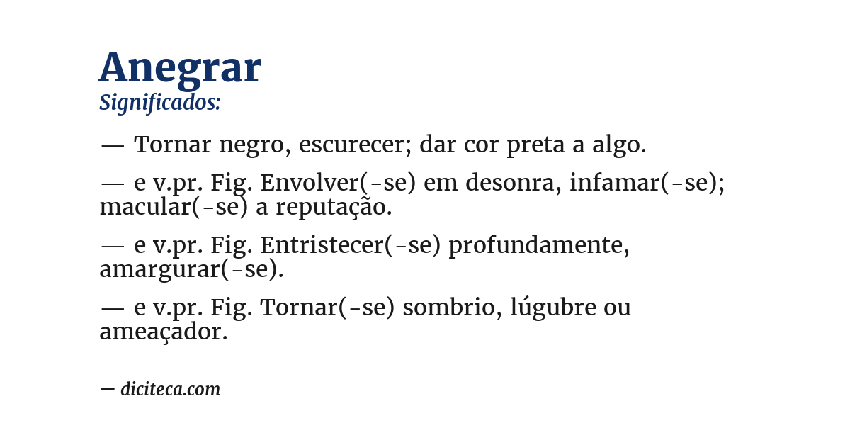 Significado de anegrar