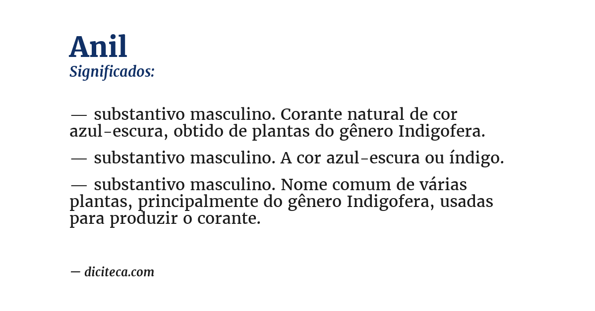 Significado de anil