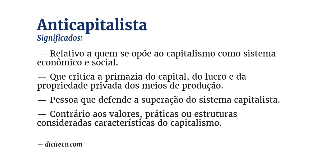 Significado de anticapitalista