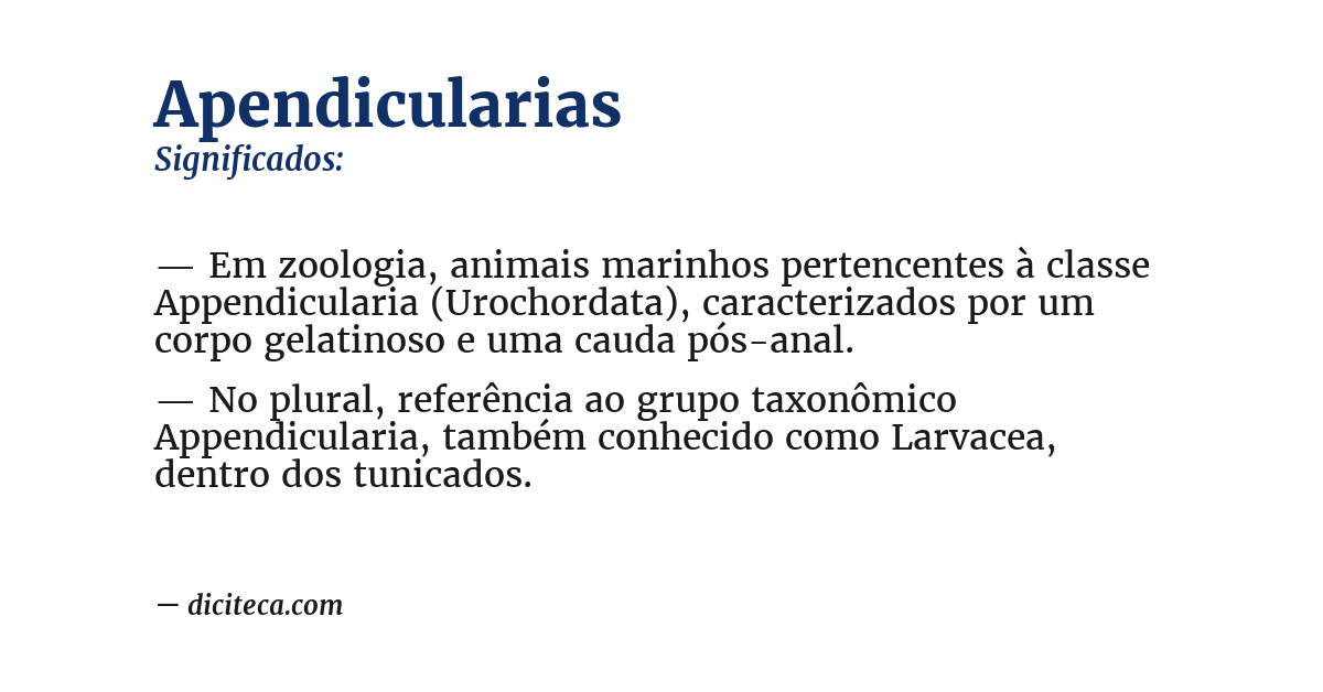 Significado de apendicularias