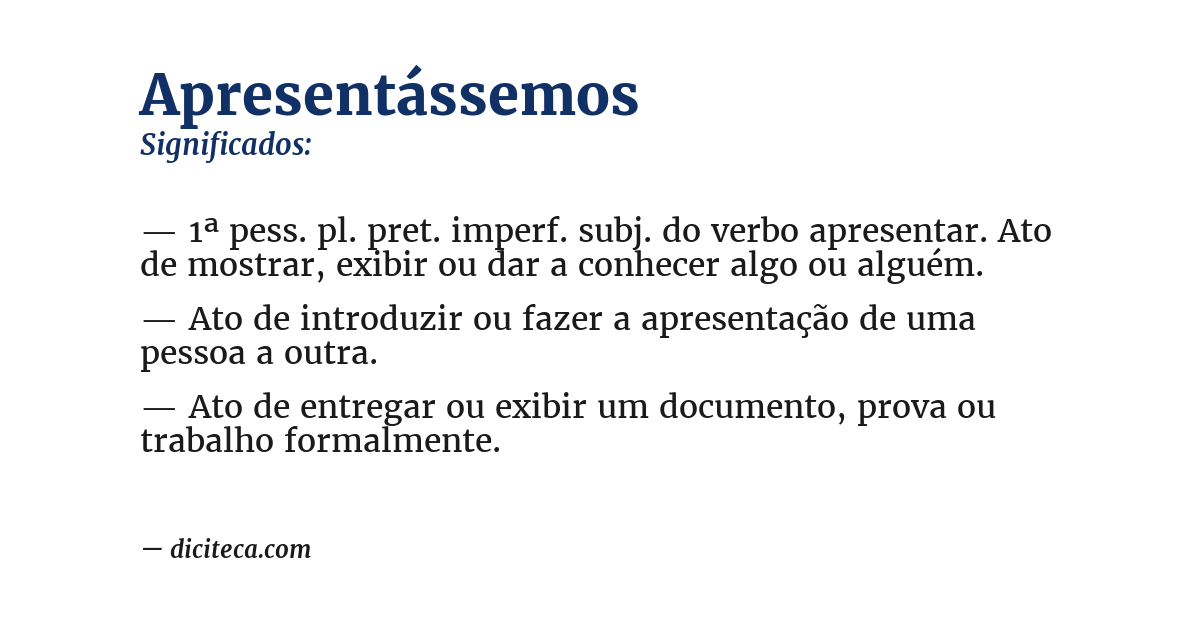 Significado de apresentássemos