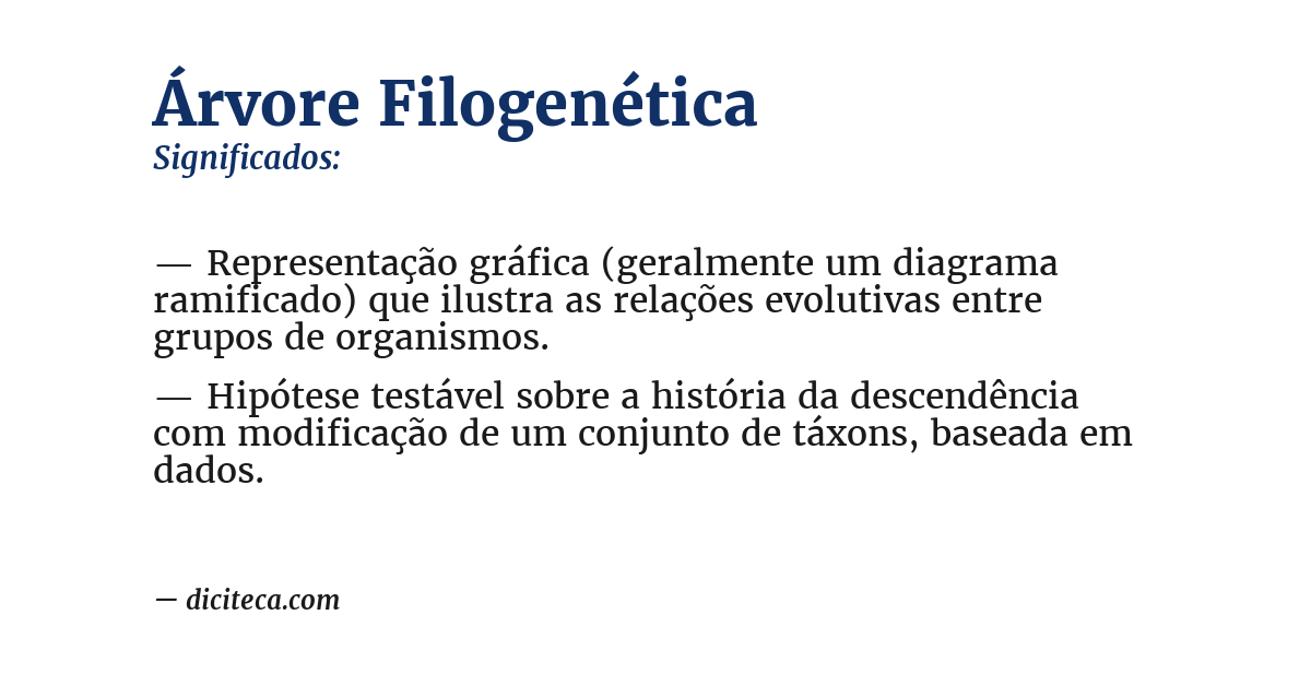 Significado de árvore filogenética