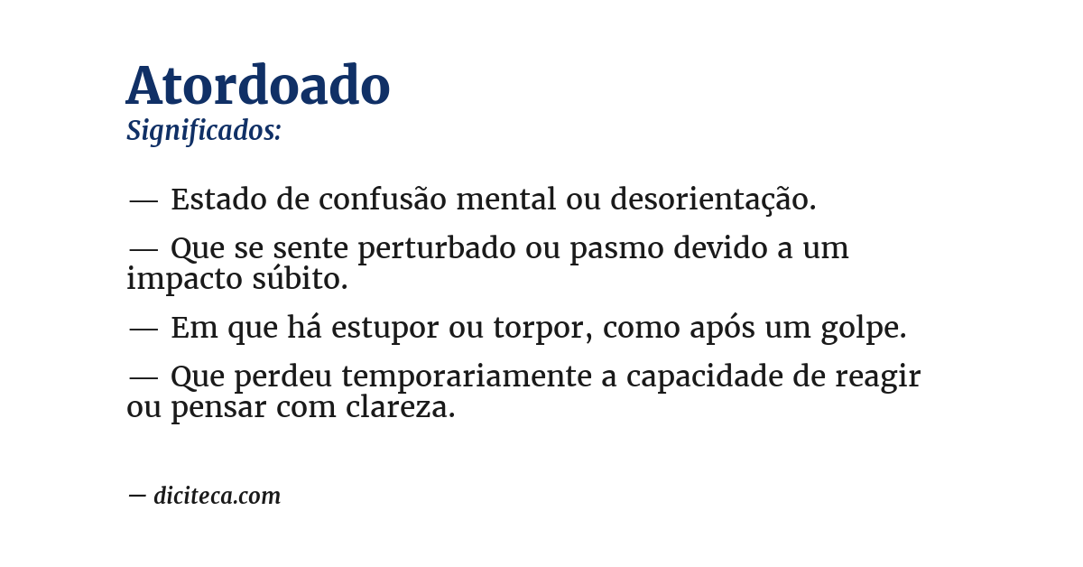 Significado de atordoado