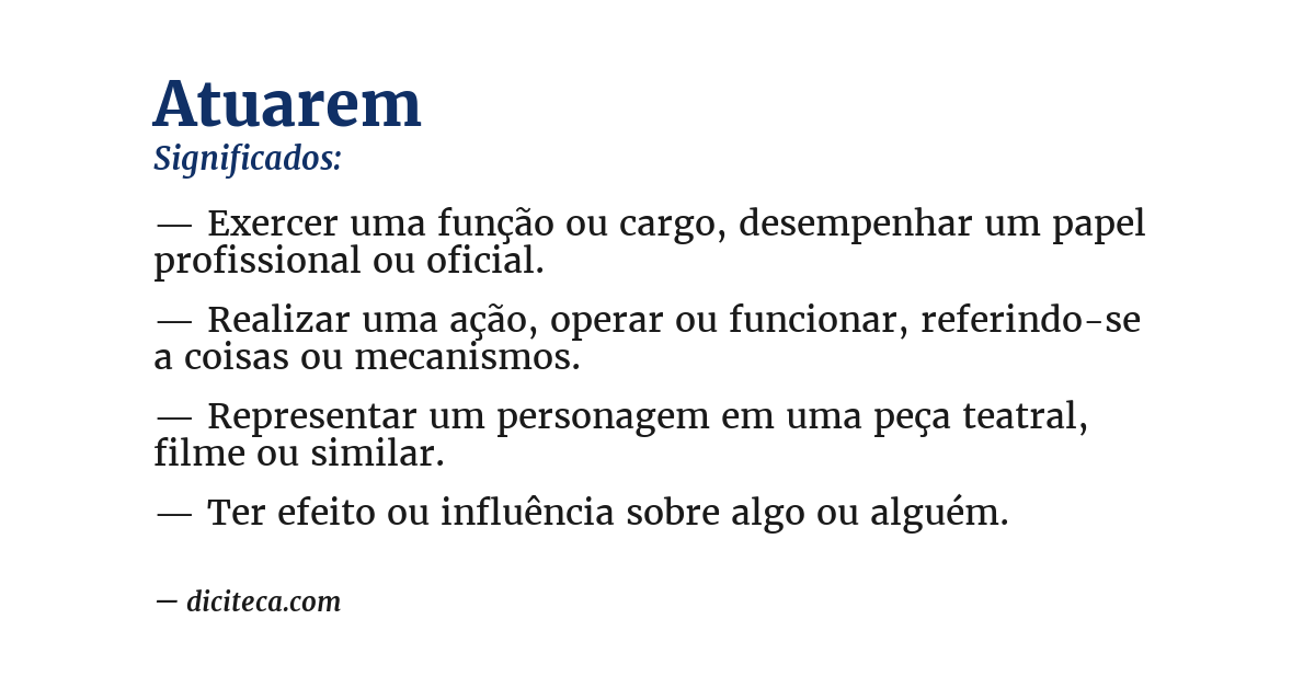Significado de atuarem