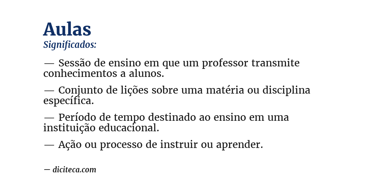 Significado de aulas