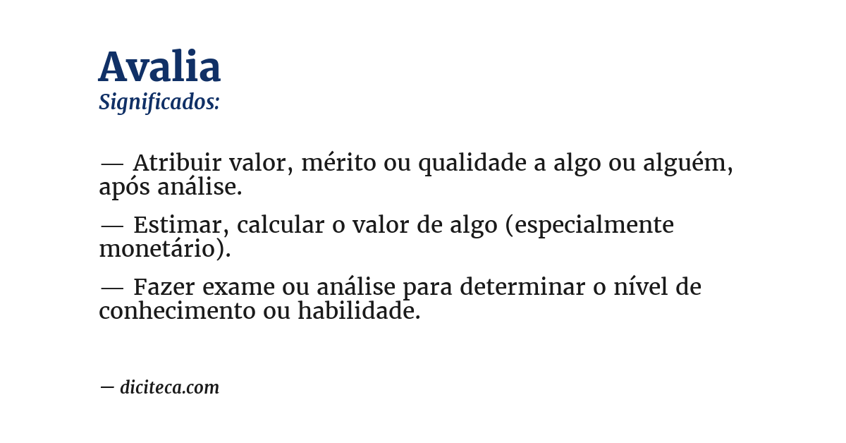 Significado de avalia
