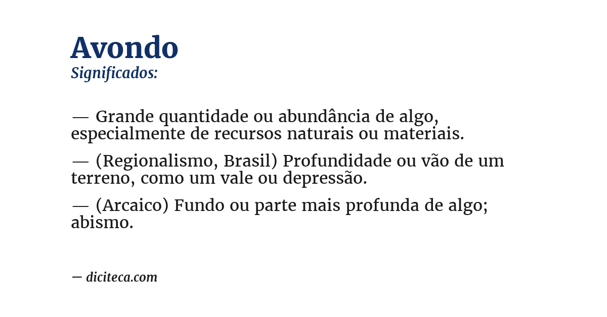 Significado de avondo
