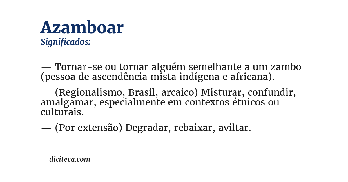 Significado de azamboar