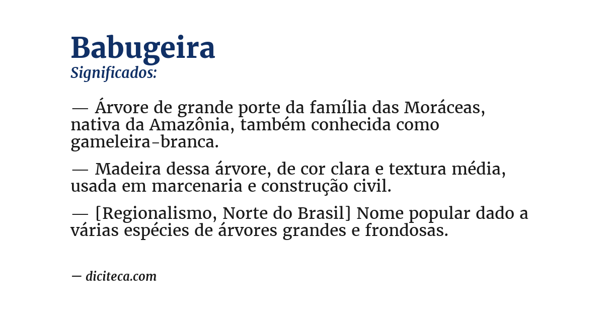 Significado de babugeira