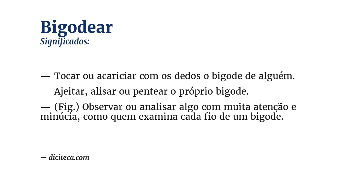 Significado de bigodear