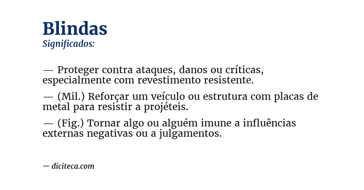 Significado de blindas