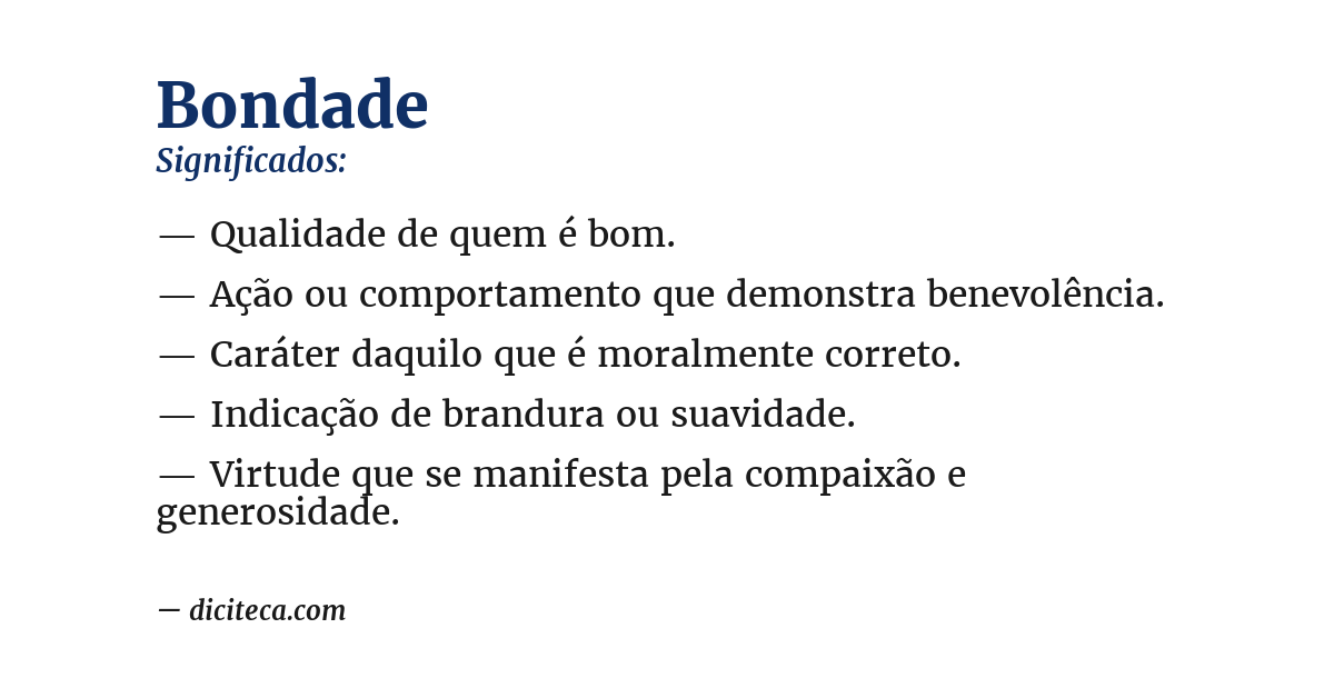 Significado de bondade