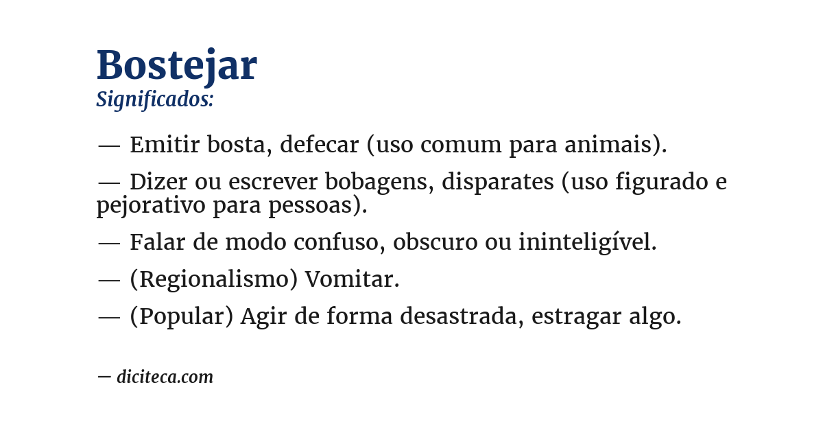 Significado de bostejar