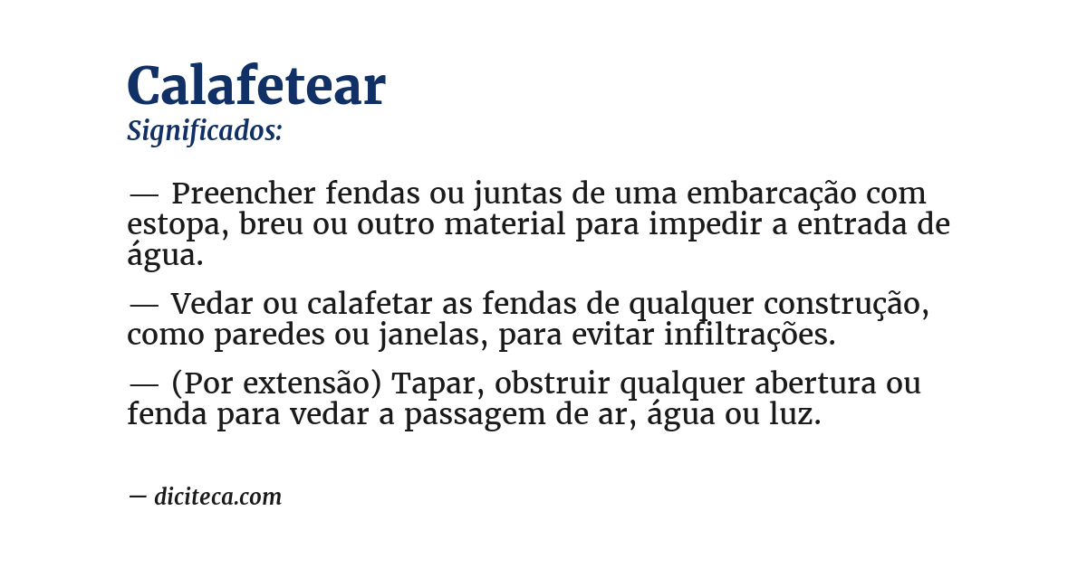 Significado de calafetear