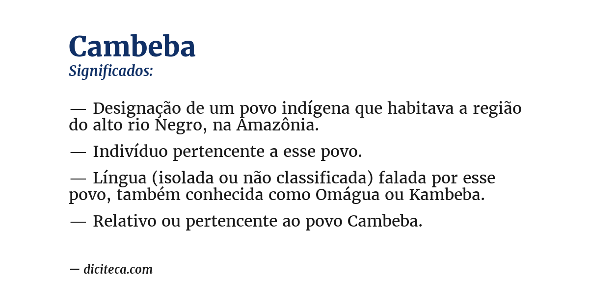 Significado de cambeba