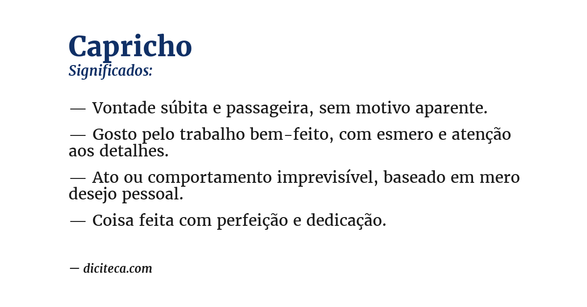 Significado de capricho