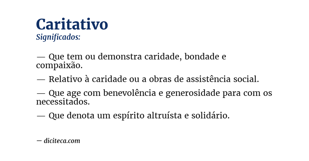 Significado de caritativo