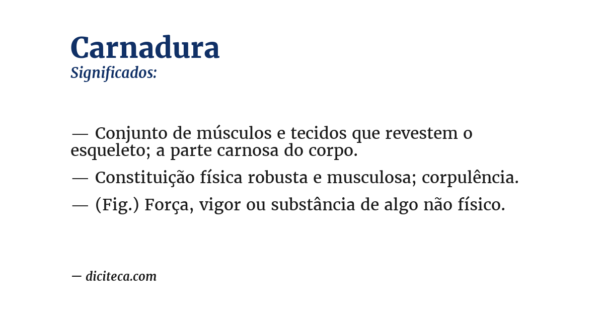 Significado de carnadura