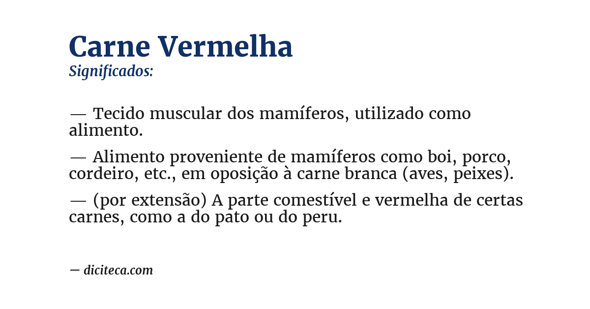 Significado de carne vermelha