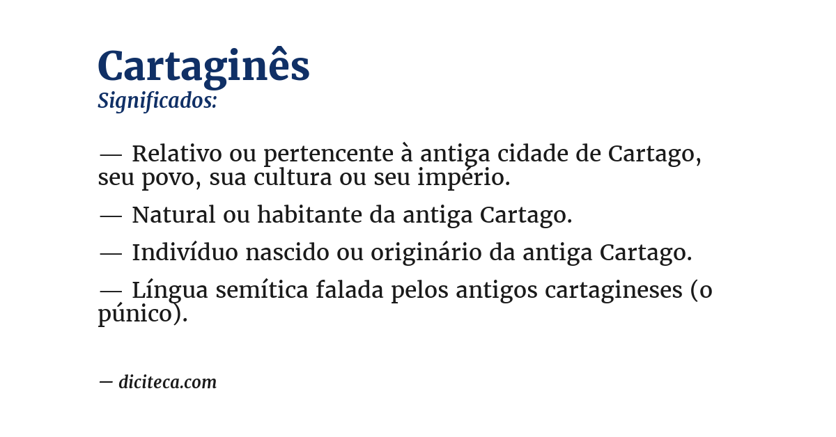 Significado de cartaginês