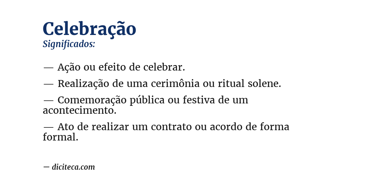 Significado de celebração