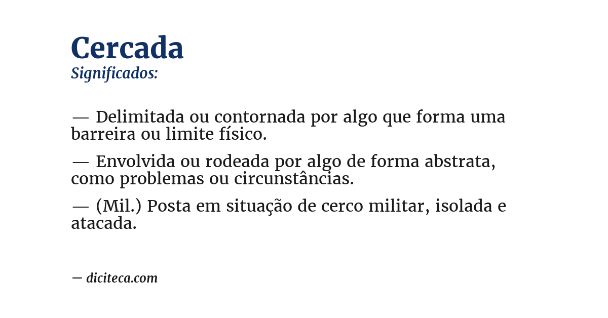 Significado de cercada