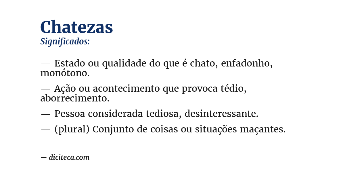 Significado de chatezas