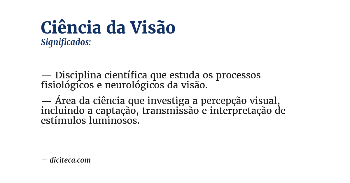 Significado de ciência da visão
