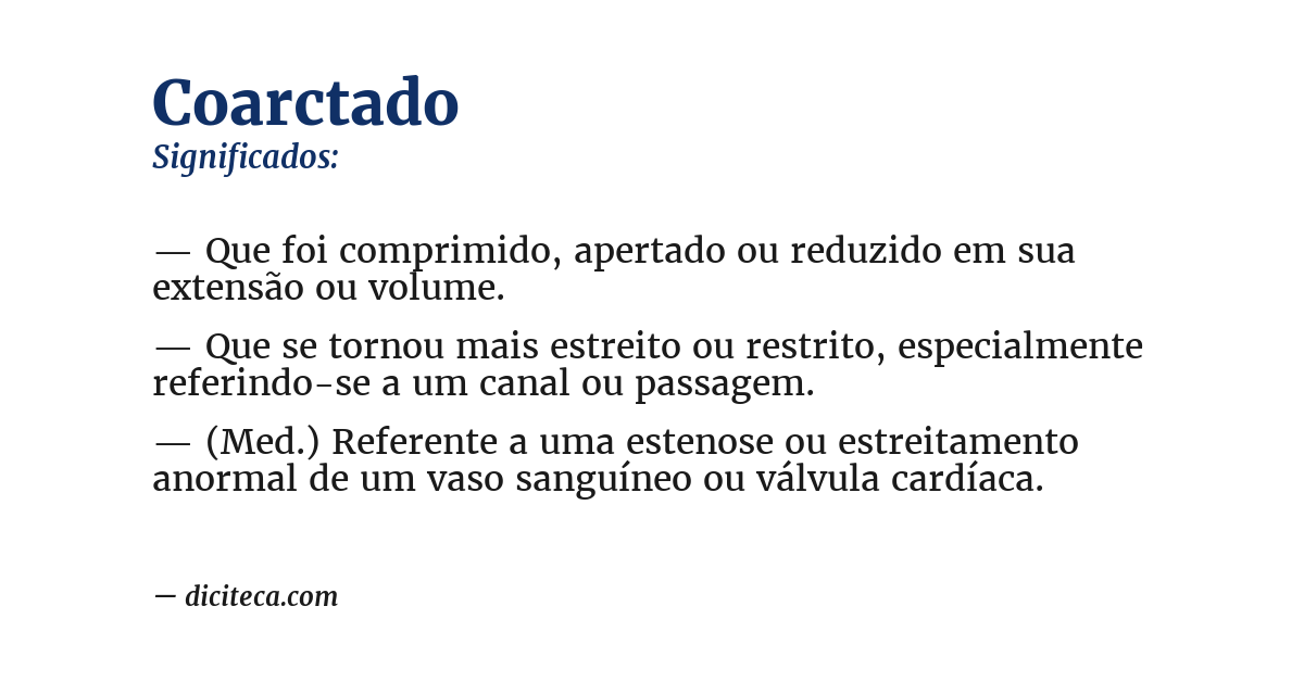 Significado de coarctado