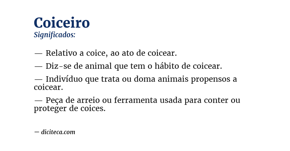 Significado de coiceiro