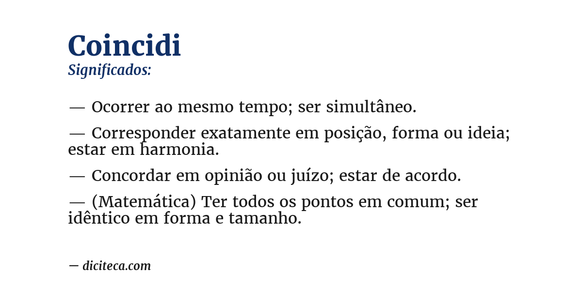 Significado de coincidi